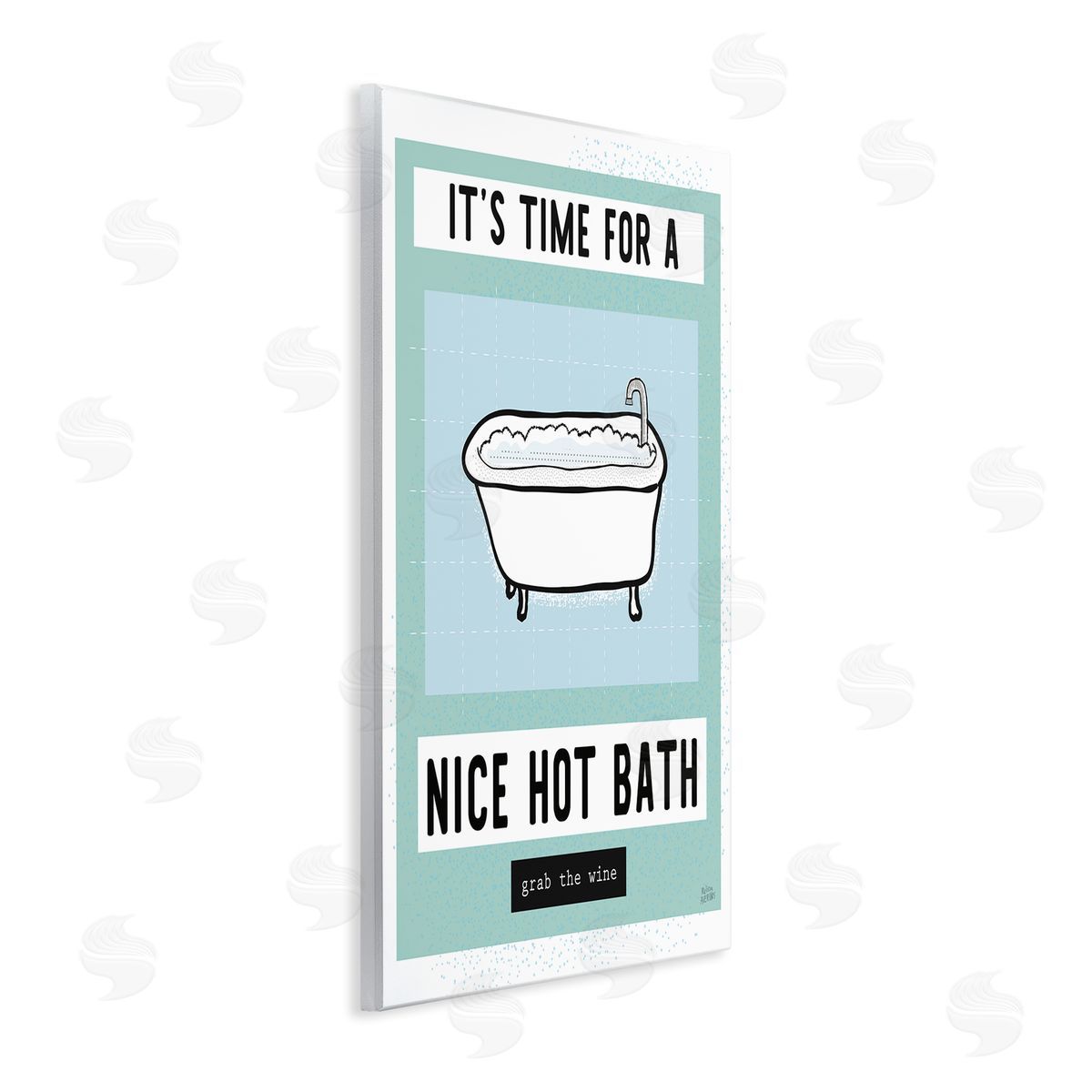 Hot Bath and Wine Phrase Wood Plaque Wall Art, Home Decor by Melissa Averinos