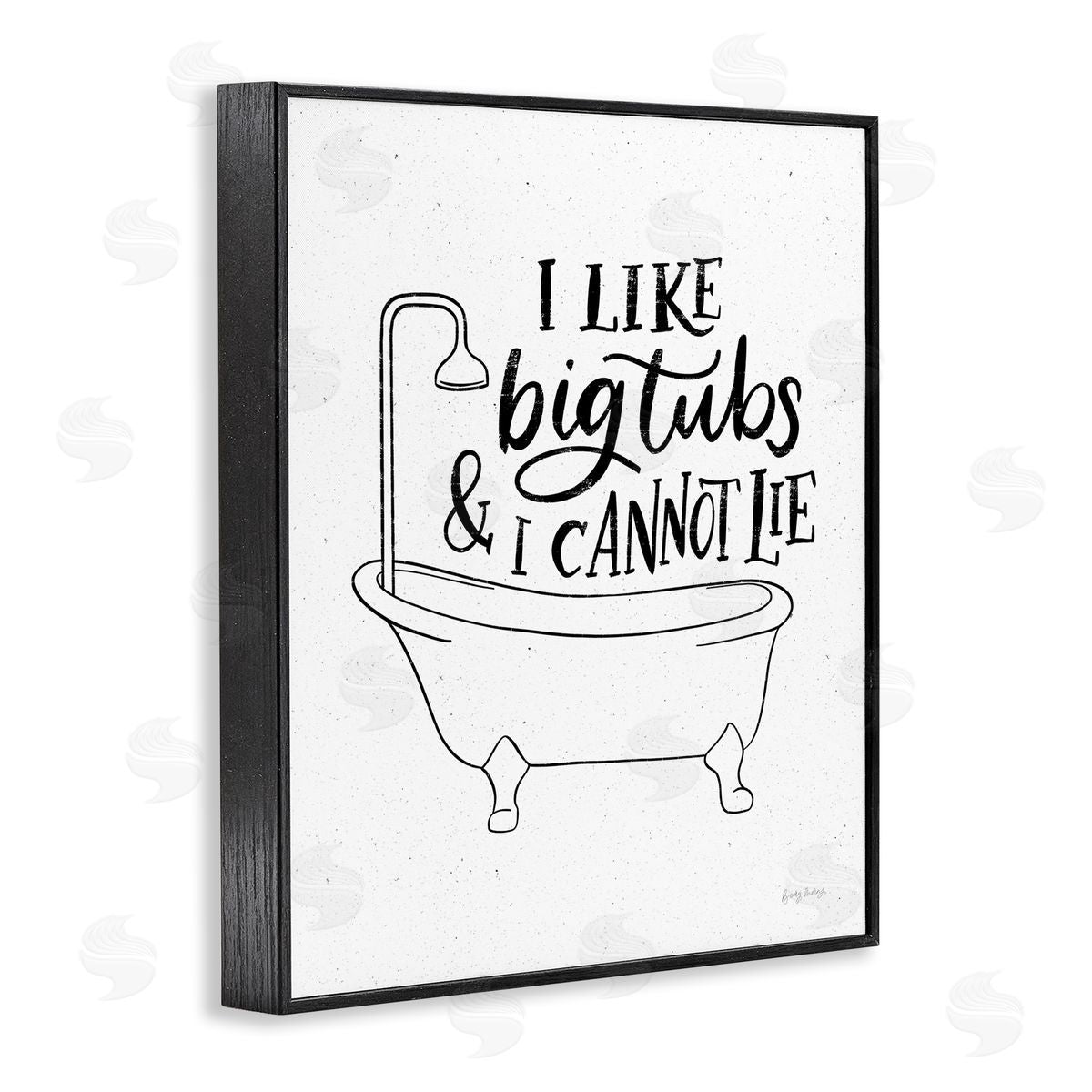 I Like Big Tubs Bathroom Funny Black Frame Print Wall Art, Home Decor by Becky Thorns