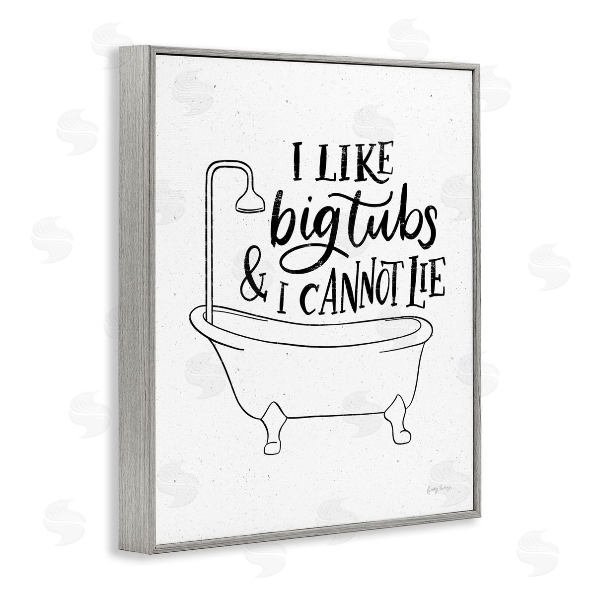 I Like Big Tubs Bathroom Funny Grey Frame Print Wall Art, Home Decor by Becky Thorns