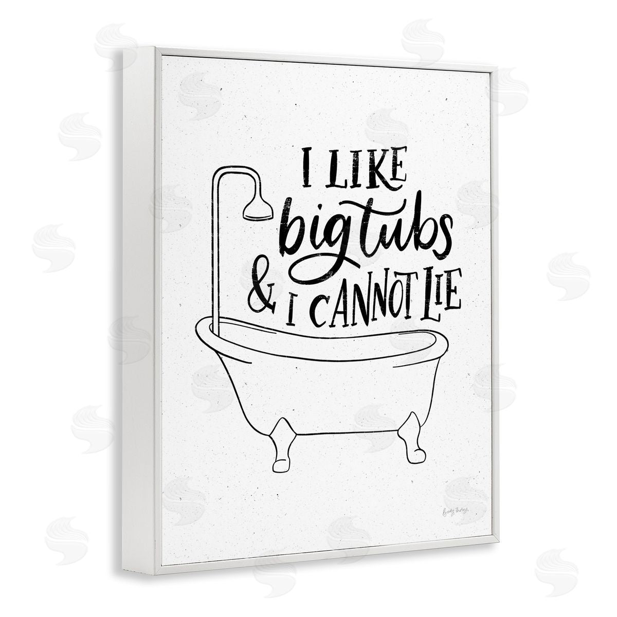 I Like Big Tubs Bathroom Funny White Frame Print Wall Art, Home Decor by Becky Thorns