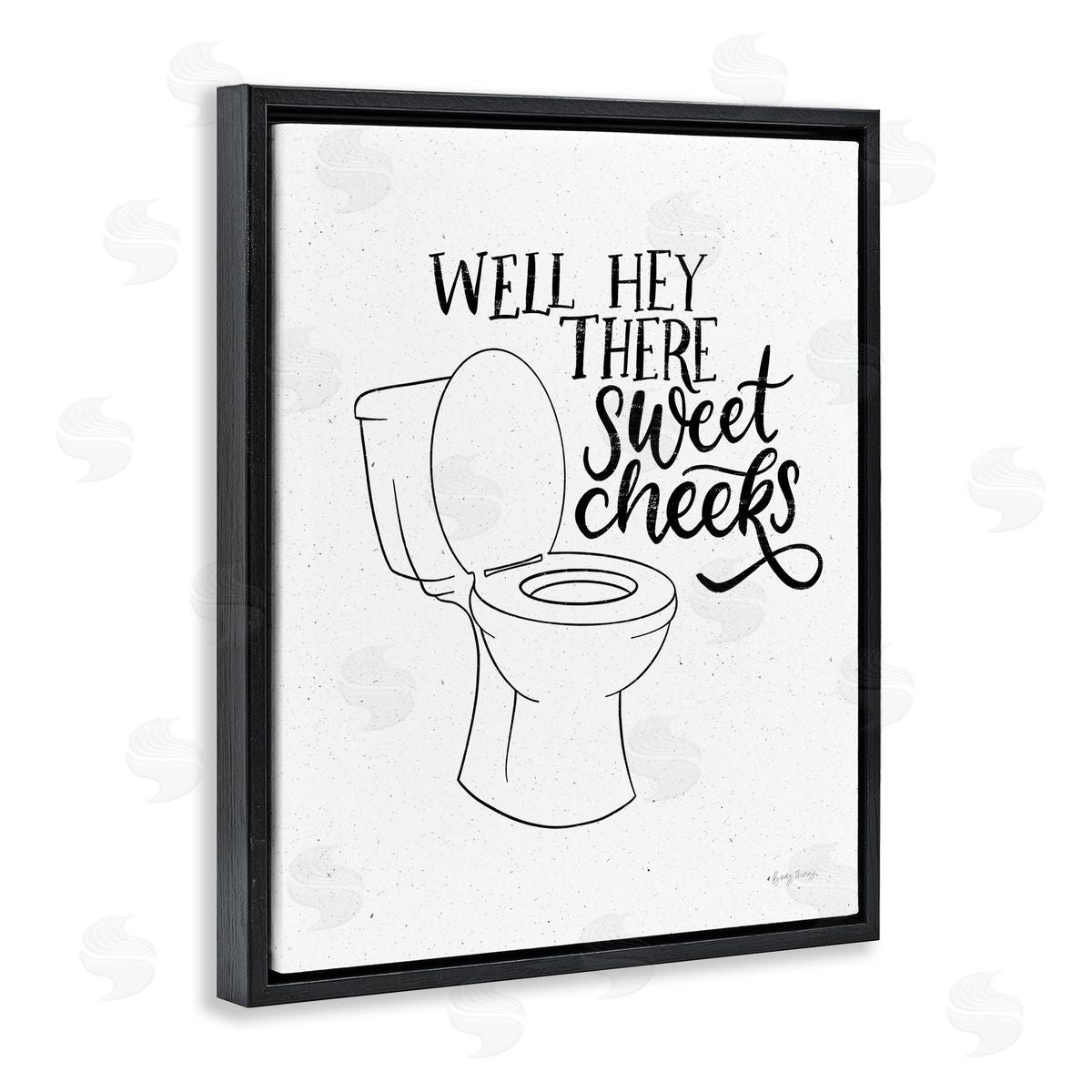 Hey There Sweet Cheeks Black Floating Frame Canvas Wall Art, Home Decor by Becky Thorns