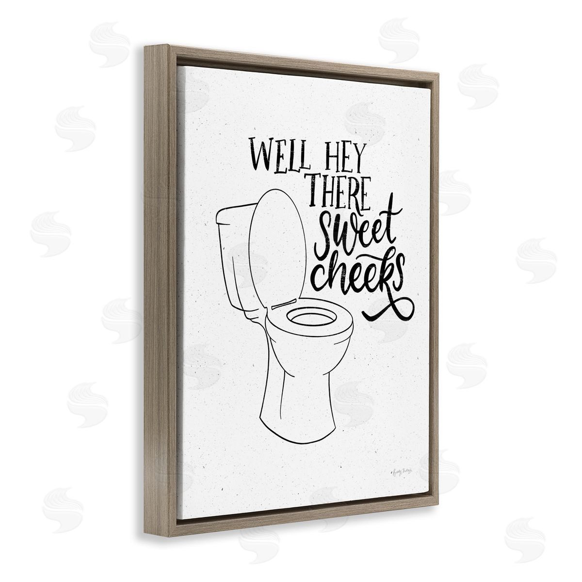 Hey There Sweet Cheeks Brown Floating Frame Canvas Wall Art, Home Decor by Becky Thorns