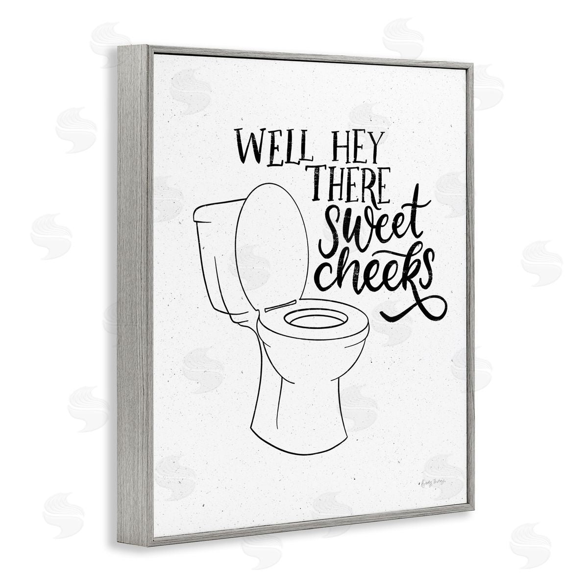 Hey There Sweet Cheeks Grey Frame Print Wall Art, Home Decor by Becky Thorns