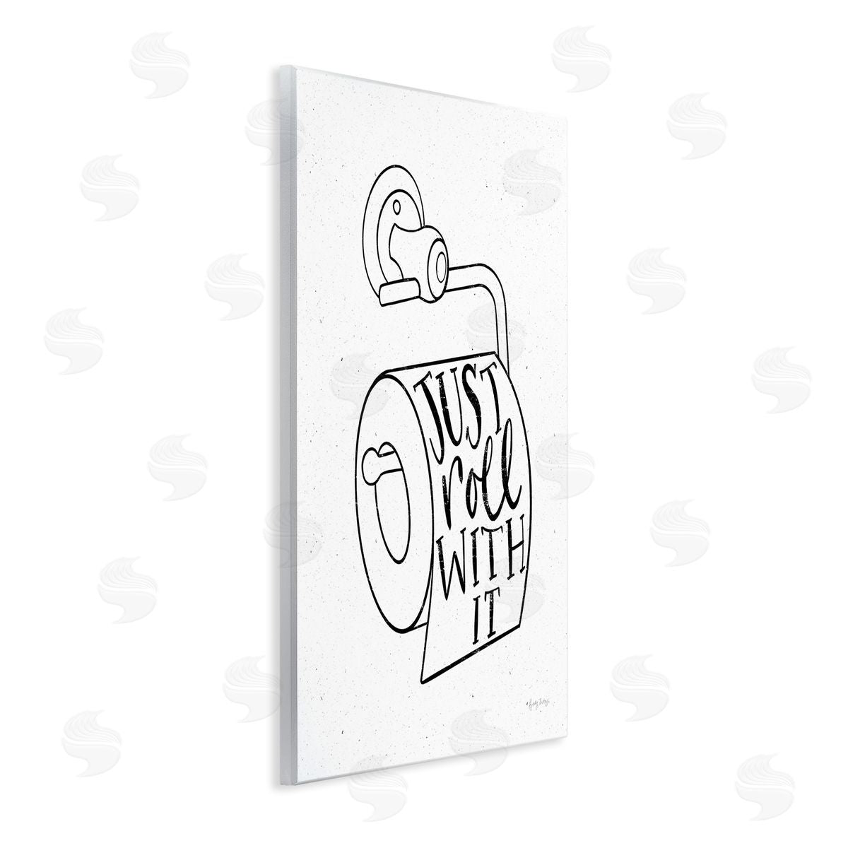 Just Roll With It Toilet Paper Wood Plaque Wall Art, Home Decor by Becky Thorns