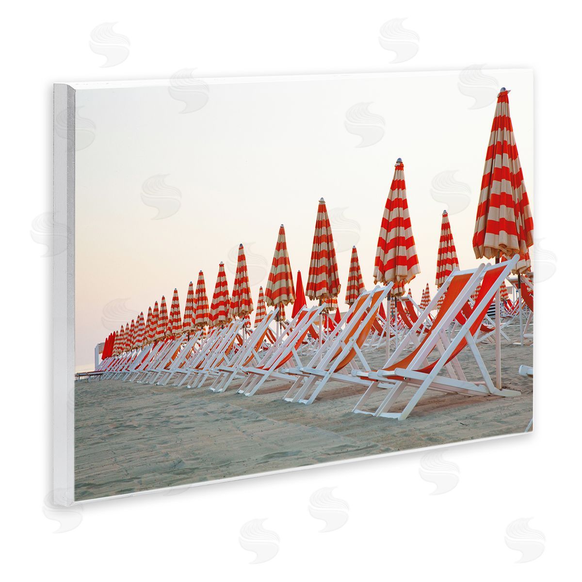 Beach Chairs and Umbrellas Wood Plaque Wall Art, Home Decor by Aledanda