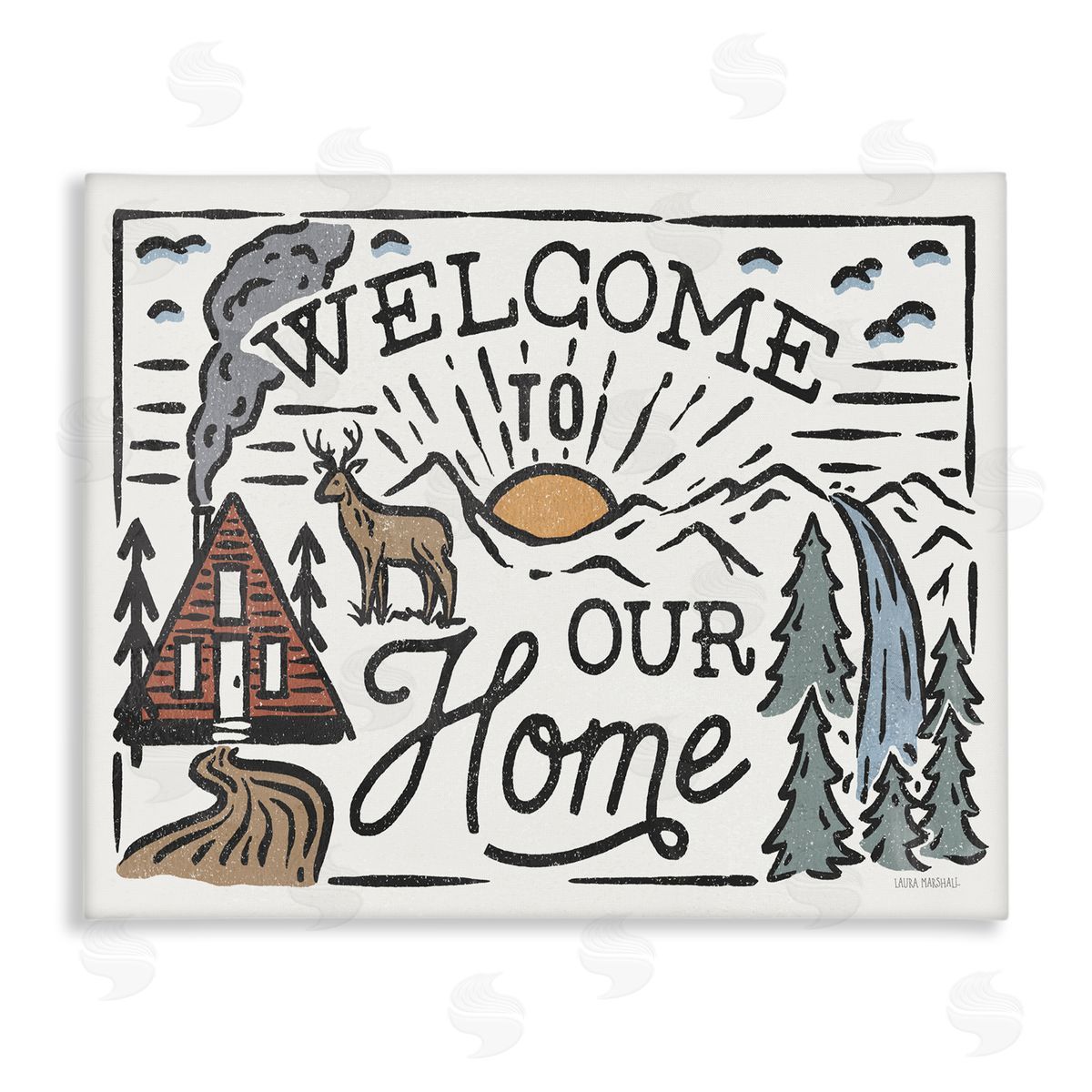 Welcome to Our Home Canvas Wall Art, Home Decor by Laura Marshall