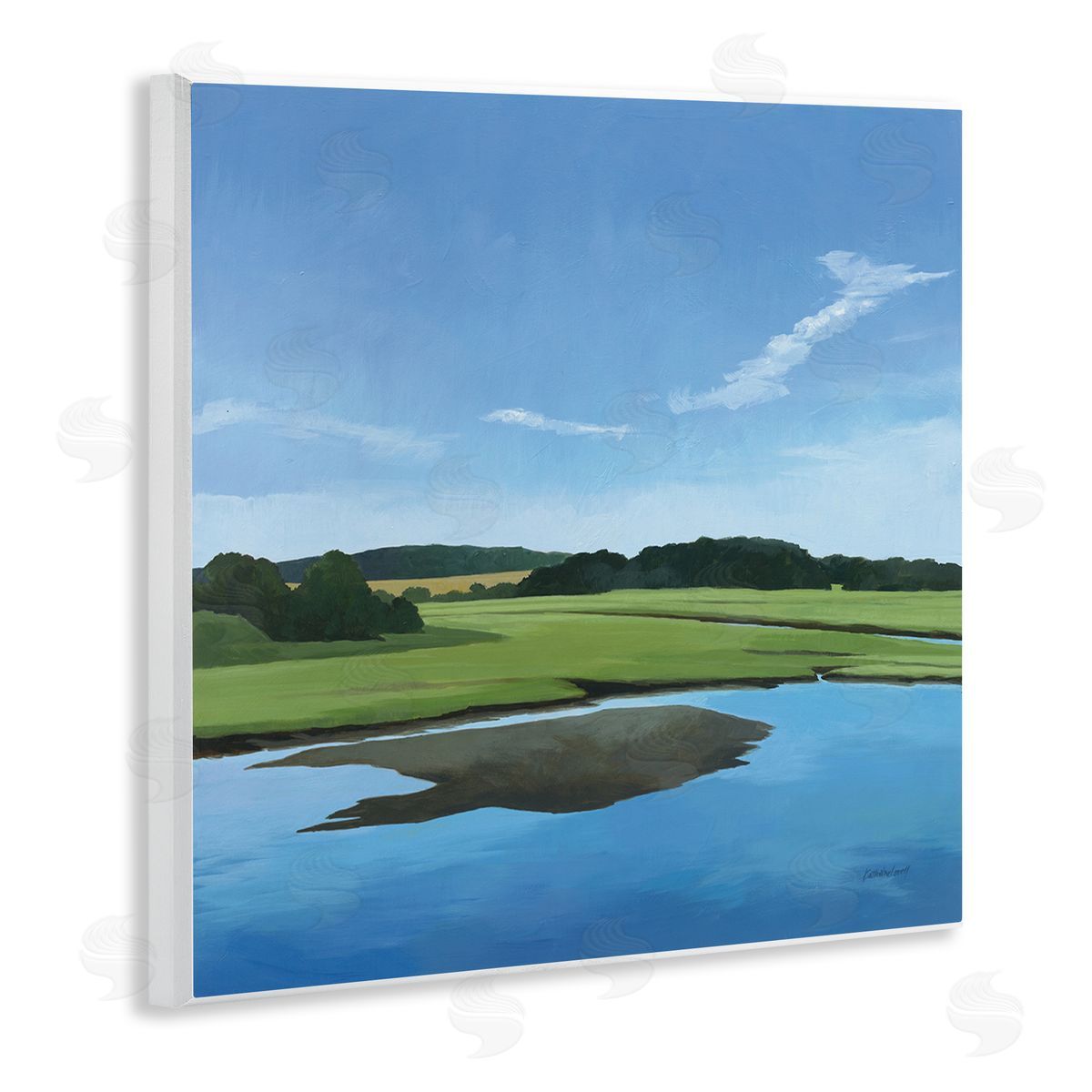 Serene Pond Lake Landscape Wood Plaque Wall Art, Home Decor by Kathrine Lovell