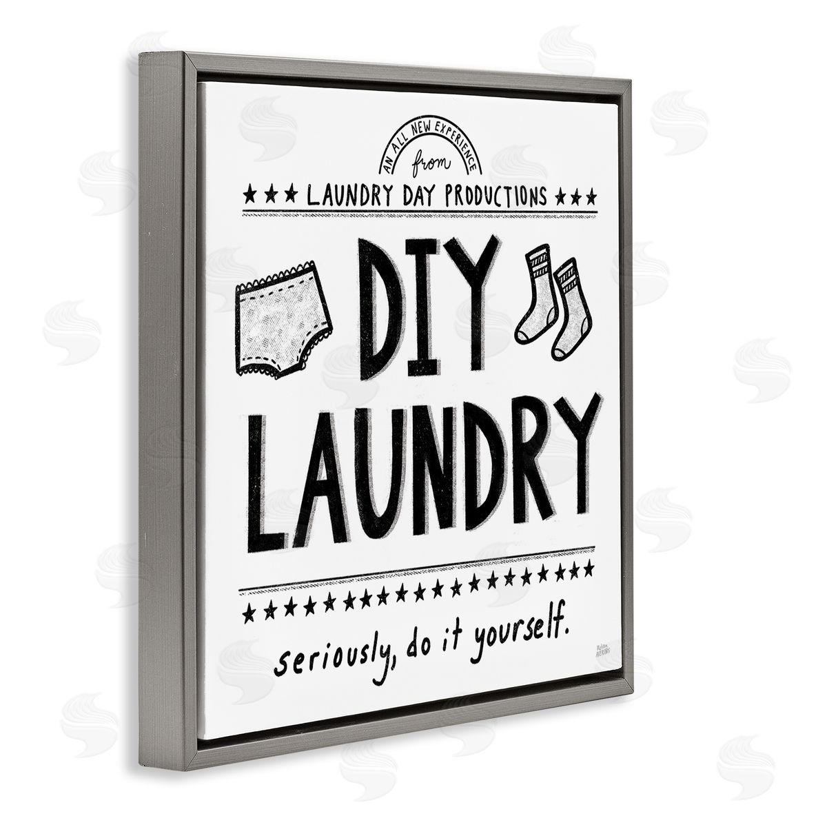Sassy DIY Laundry Sign Grey Floating Frame Canvas Wall Art, Home Decor by Melissa Averinos