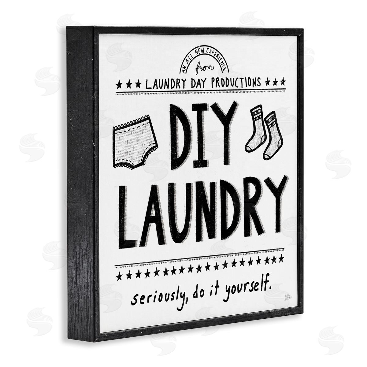 Sassy DIY Laundry Sign Black Frame Print Wall Art, Home Decor by Melissa Averinos