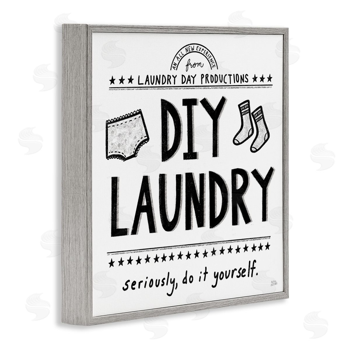 Sassy DIY Laundry Sign Grey Frame Print Wall Art, Home Decor by Melissa Averinos