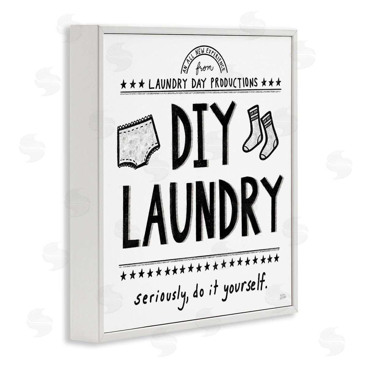 Sassy DIY Laundry Sign White Frame Print Wall Art, Home Decor by Melissa Averinos