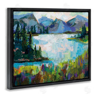 Jeanette Vertentes | Mountains and Lake Pine Painting
