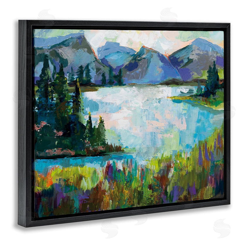Jeanette Vertentes | Mountains and Lake Pine Painting