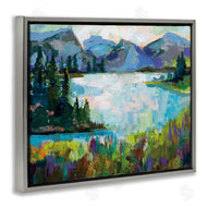 Jeanette Vertentes | Mountains and Lake Pine Painting