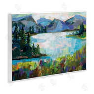 Jeanette Vertentes | Mountains and Lake Pine Painting