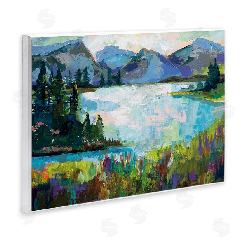 Jeanette Vertentes | Mountains and Lake Pine Painting