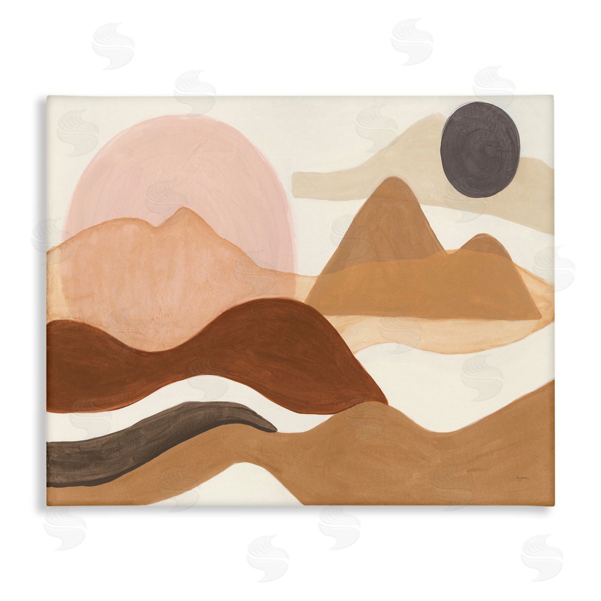 Abstract Mountain Range Terrain Canvas Wall Art, Home Decor by Mary Urban