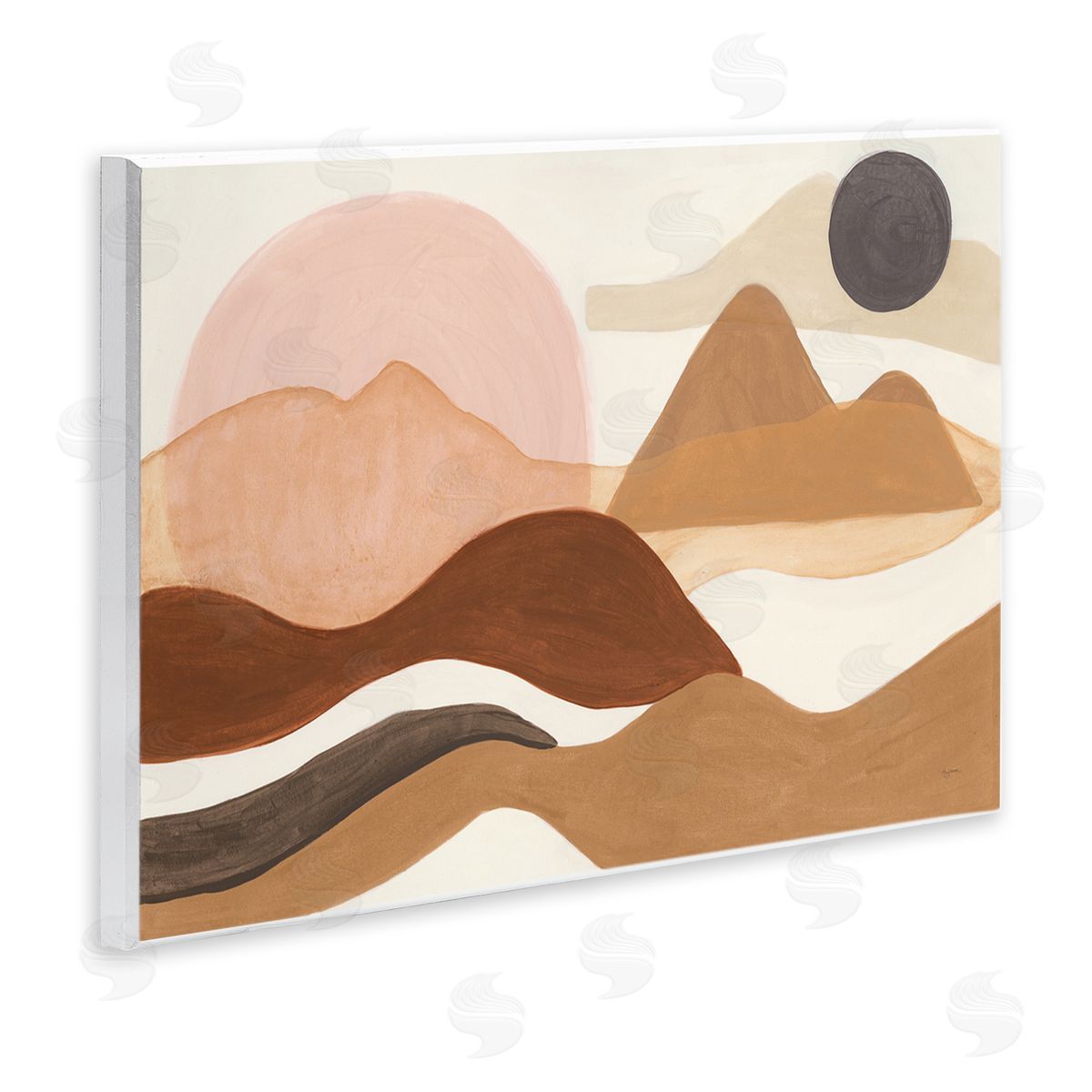 Abstract Mountain Range Terrain Wood Plaque Wall Art, Home Decor by Mary Urban