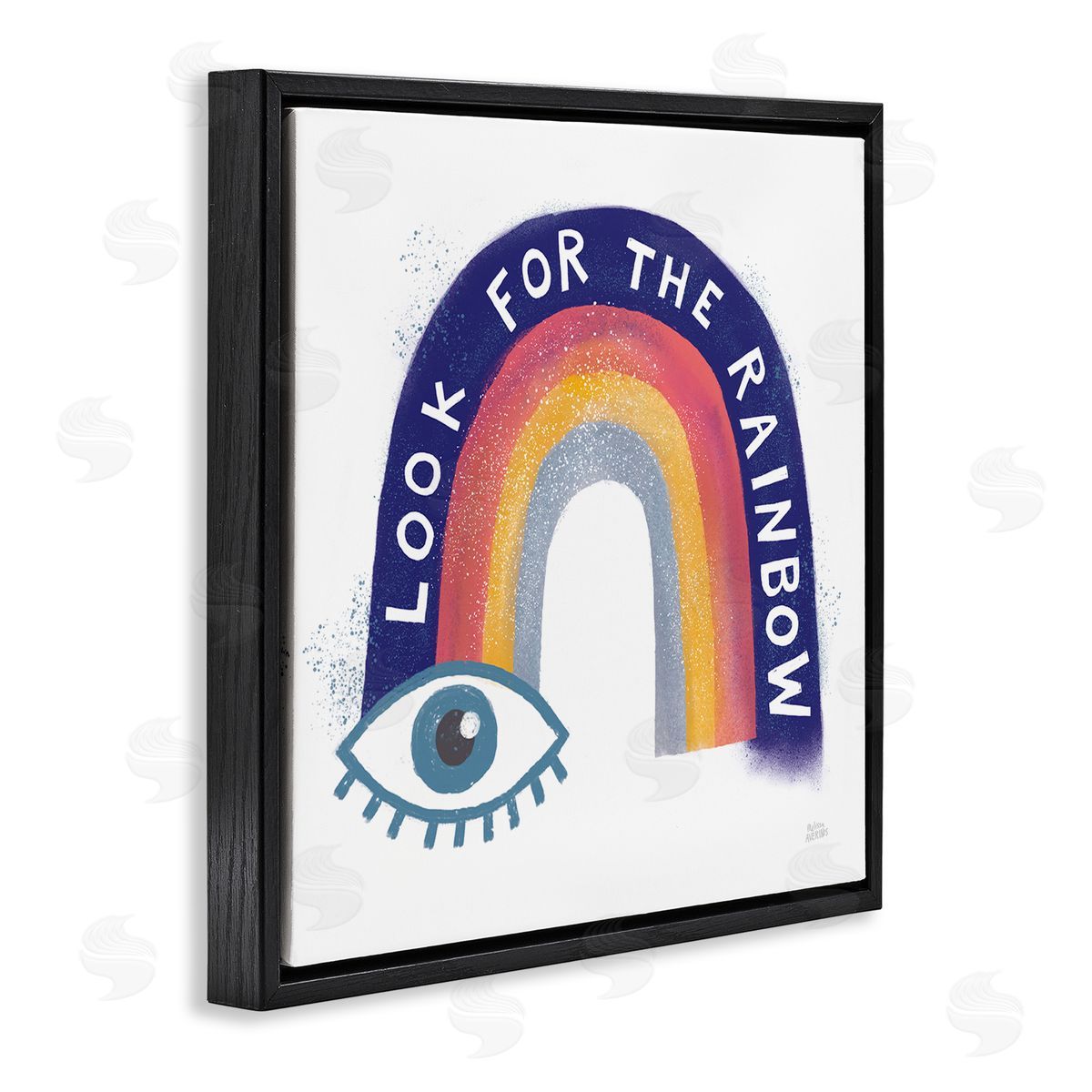 Inspirational Look for Rainbow Black Floating Frame Canvas Wall Art, Home Decor by Melissa Averinos