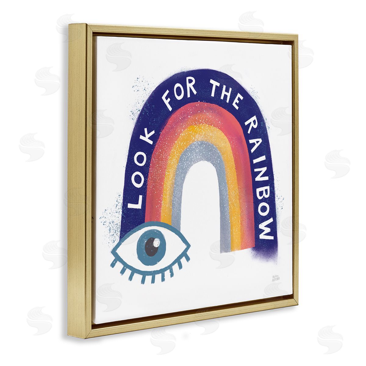 Inspirational Look for Rainbow Gold Floating Frame Canvas Wall Art, Home Decor by Melissa Averinos