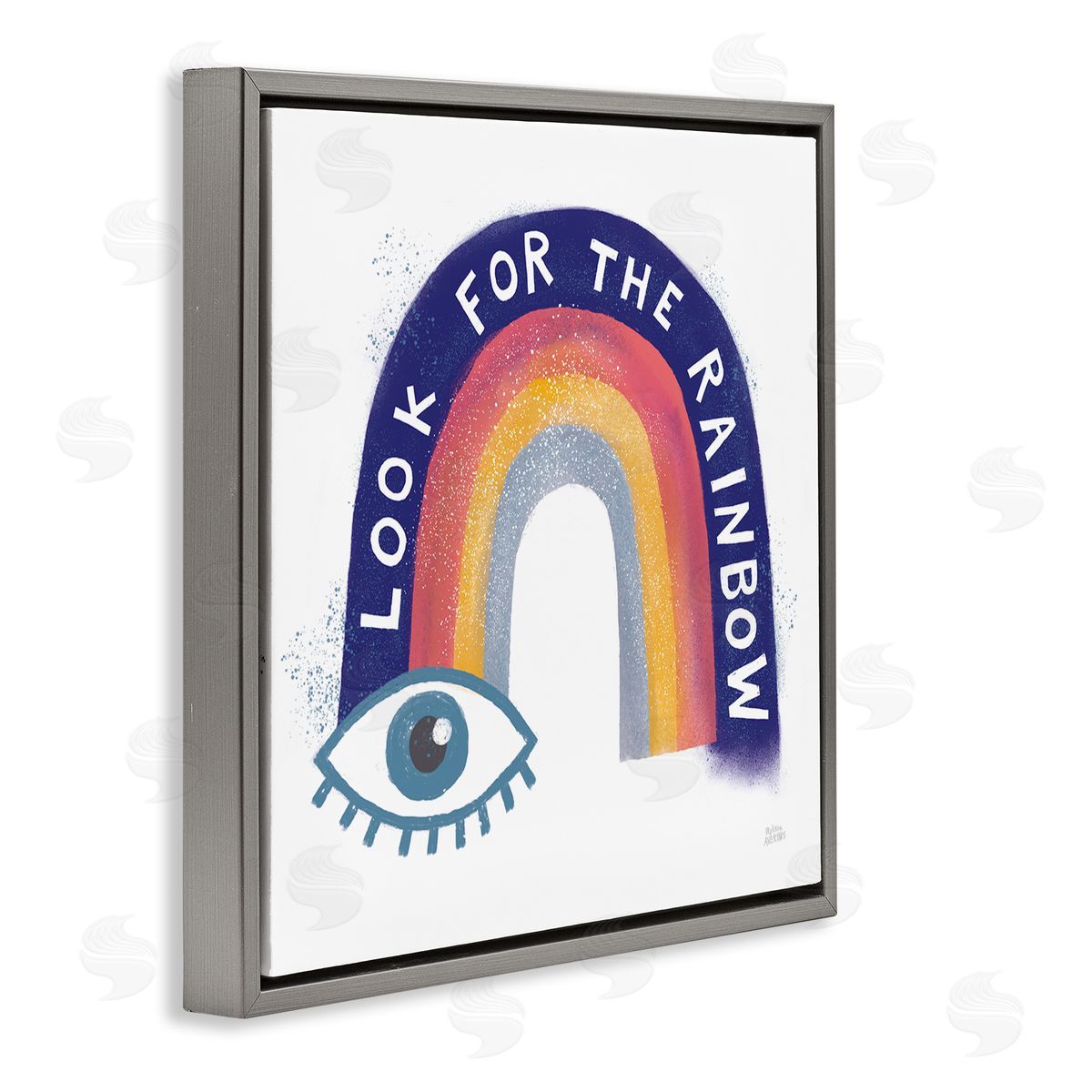 Inspirational Look for Rainbow Grey Floating Frame Canvas Wall Art, Home Decor by Melissa Averinos