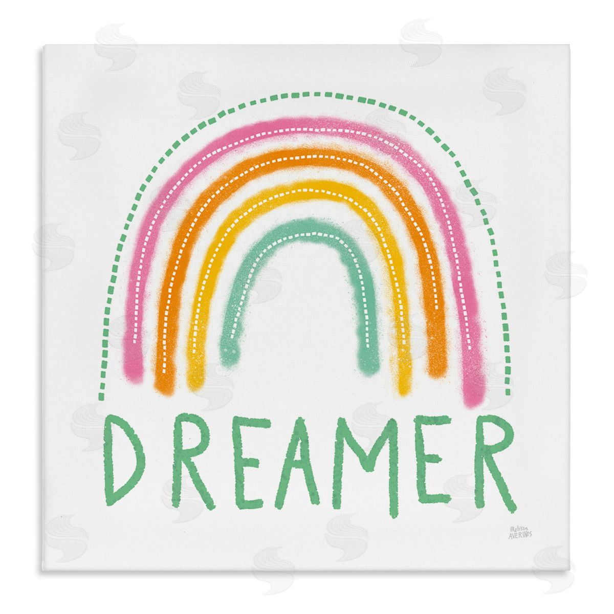Rainbow Dreamer Inspirational Phrase Canvas Wall Art, Home Decor by Melissa Averinos