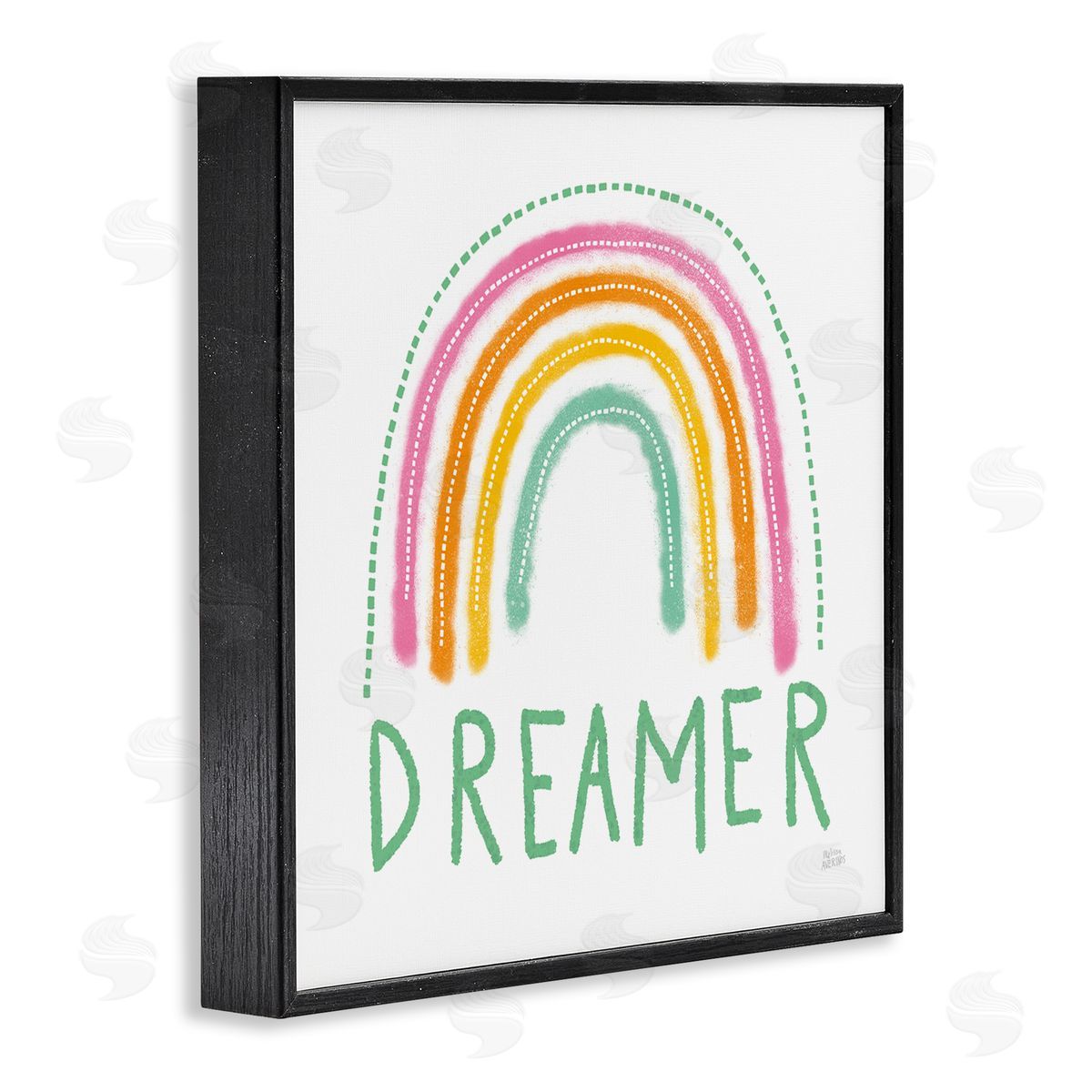 Rainbow Dreamer Inspirational Phrase Black Frame Print Wall Art, Home Decor by Melissa Averinos