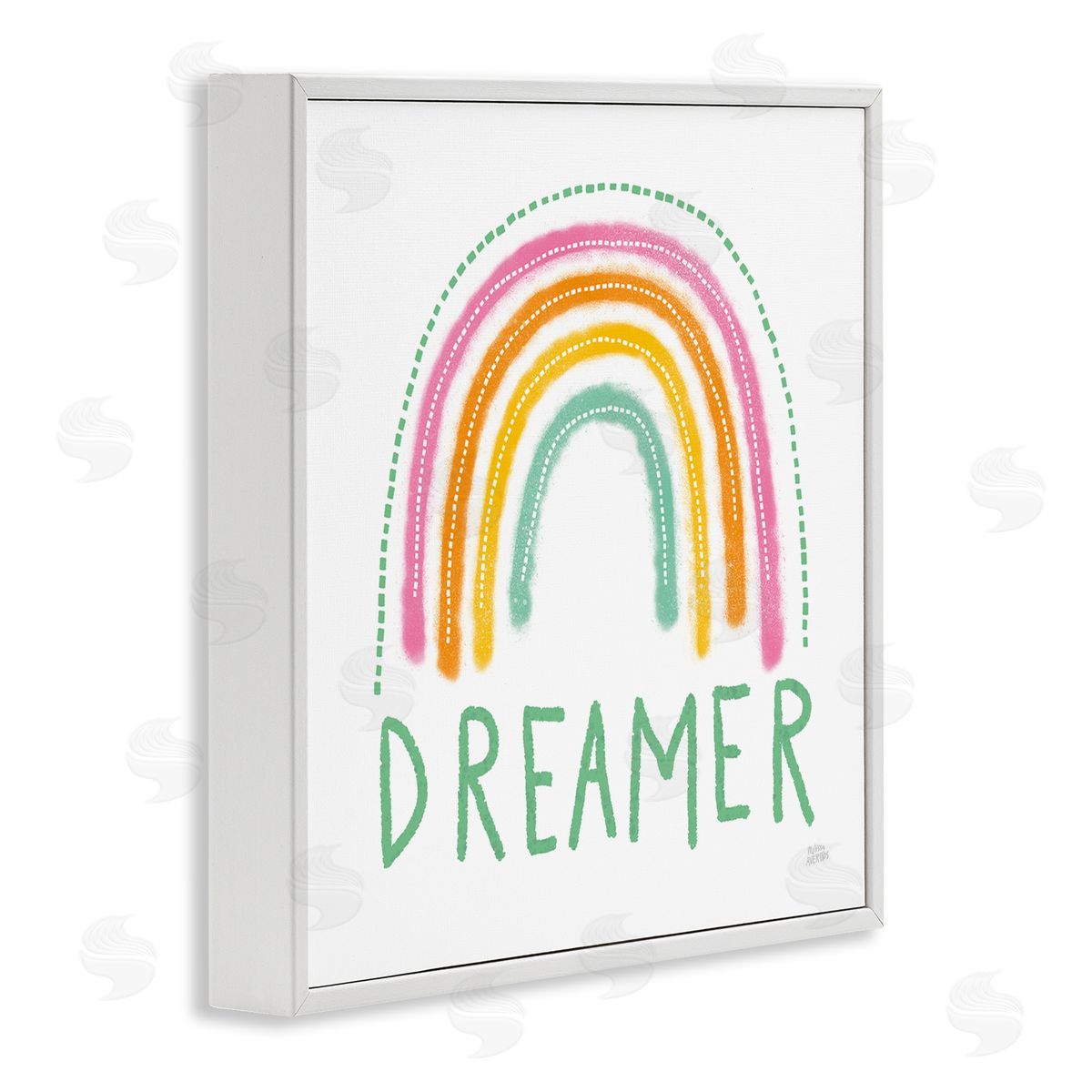Rainbow Dreamer Inspirational Phrase White Frame Print Wall Art, Home Decor by Melissa Averinos