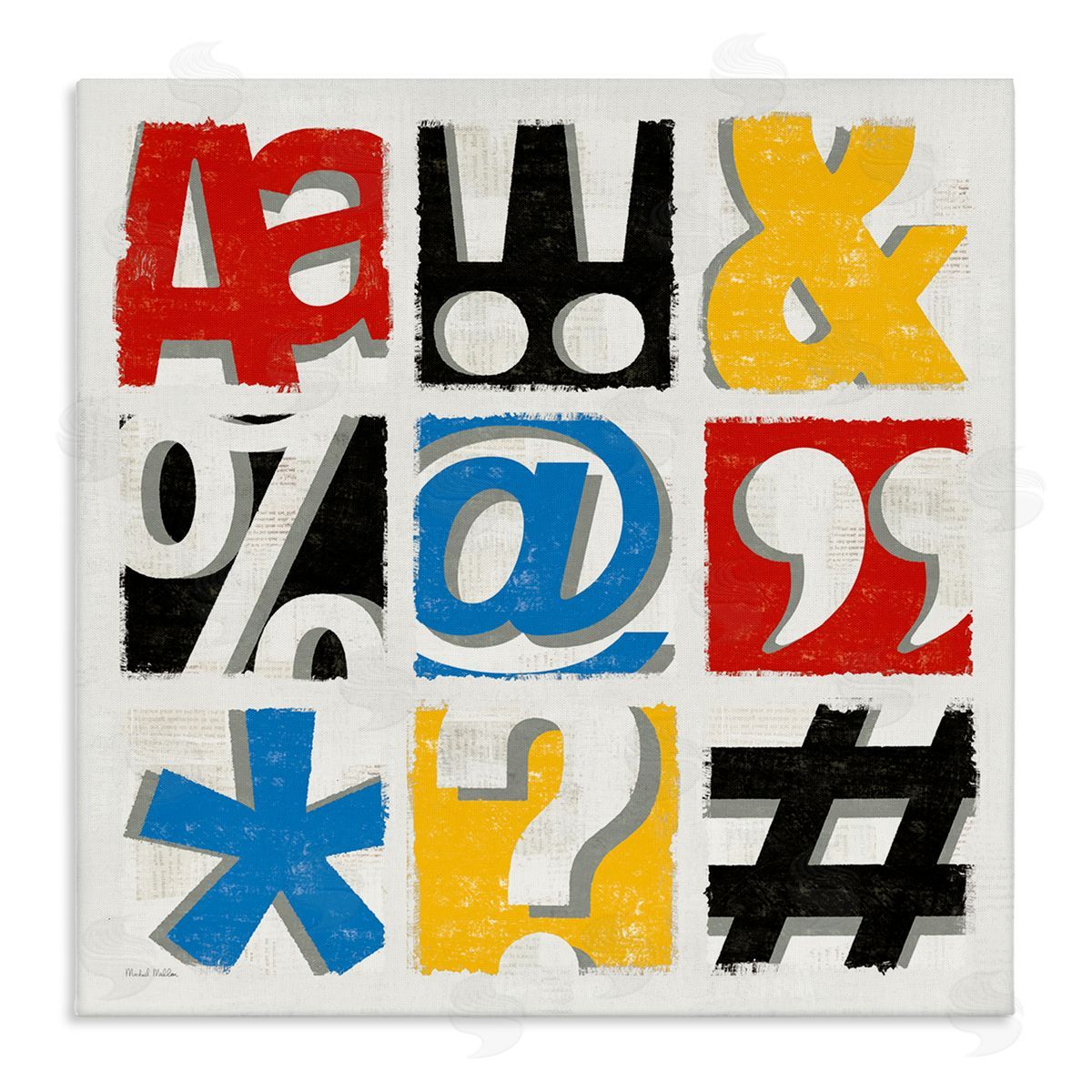 Collage of Computer Symbols Canvas Wall Art, Home Decor by Michael Mullan