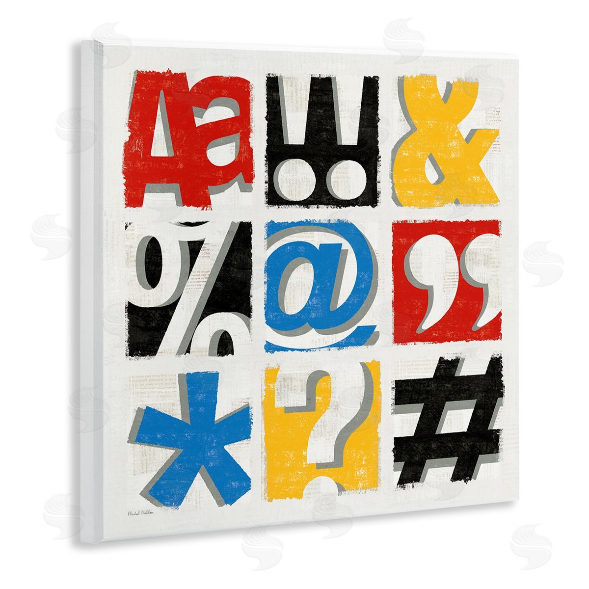 Collage of Computer Symbols Wood Plaque Wall Art, Home Decor by Michael Mullan