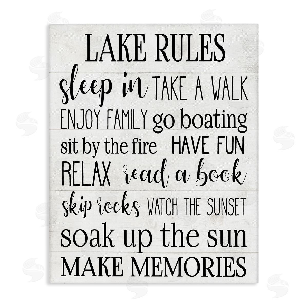 Motivational Lake Rules Sign Canvas Wall Art, Home Decor by Stupell Studio