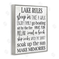 Stupell Studio | Motivational Lake Rules Sign