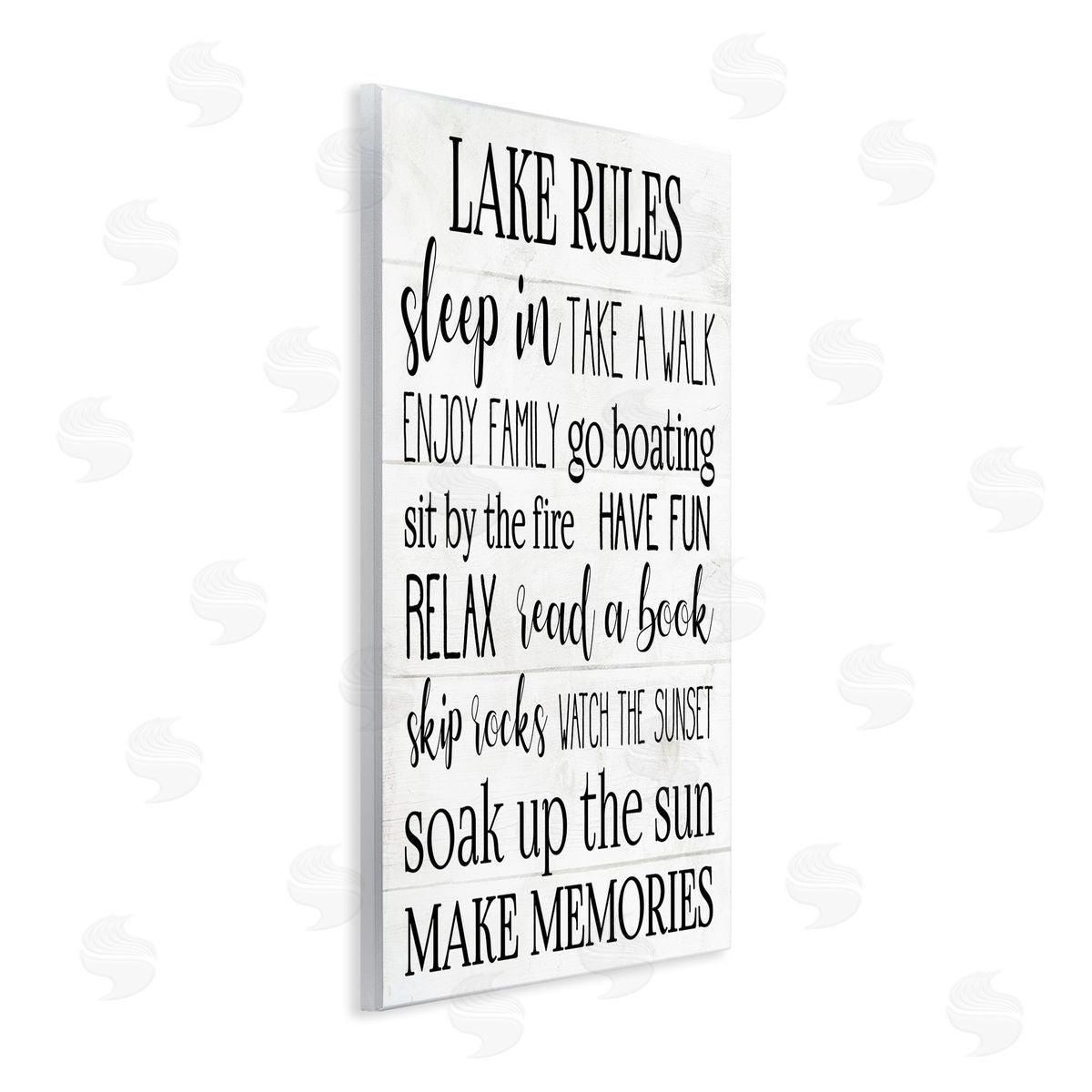 Motivational Lake Rules Sign Wood Plaque Wall Art, Home Decor by Stupell Studio