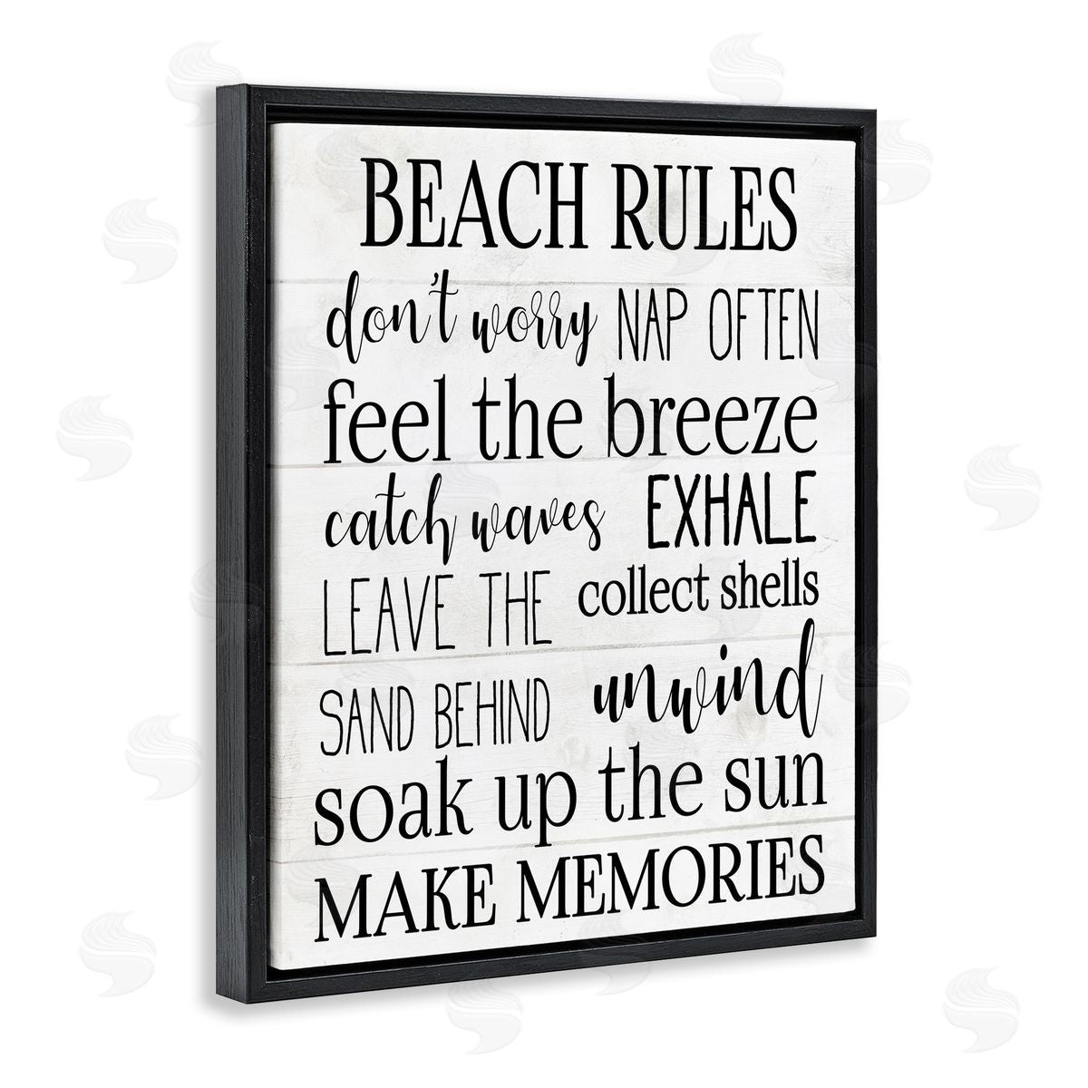 Beach House Relaxation Rule Black Floating Frame Canvas Wall Art, Home Decor by Stupell Studio