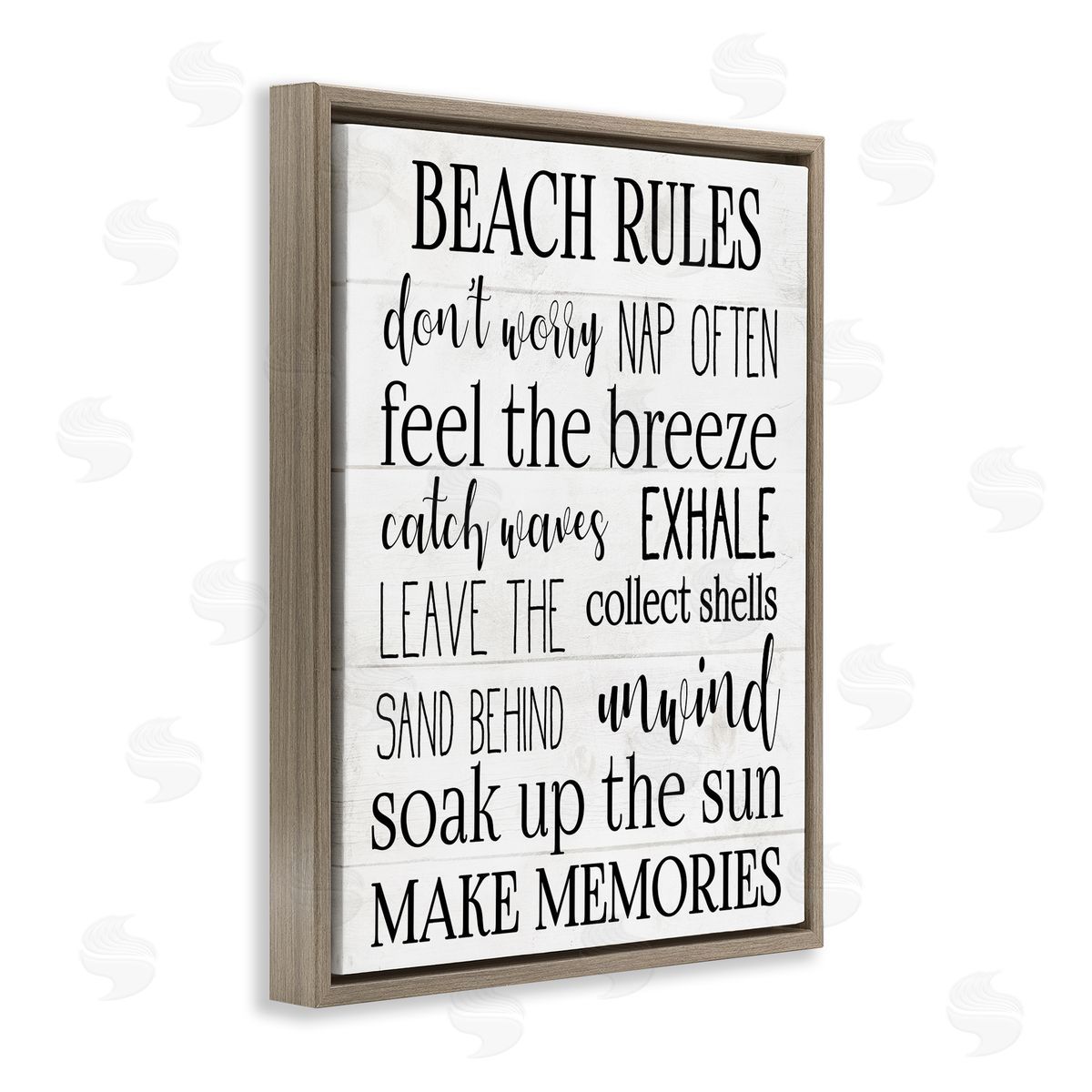 Beach House Relaxation Rule Brown Floating Frame Canvas Wall Art, Home Decor by Stupell Studio