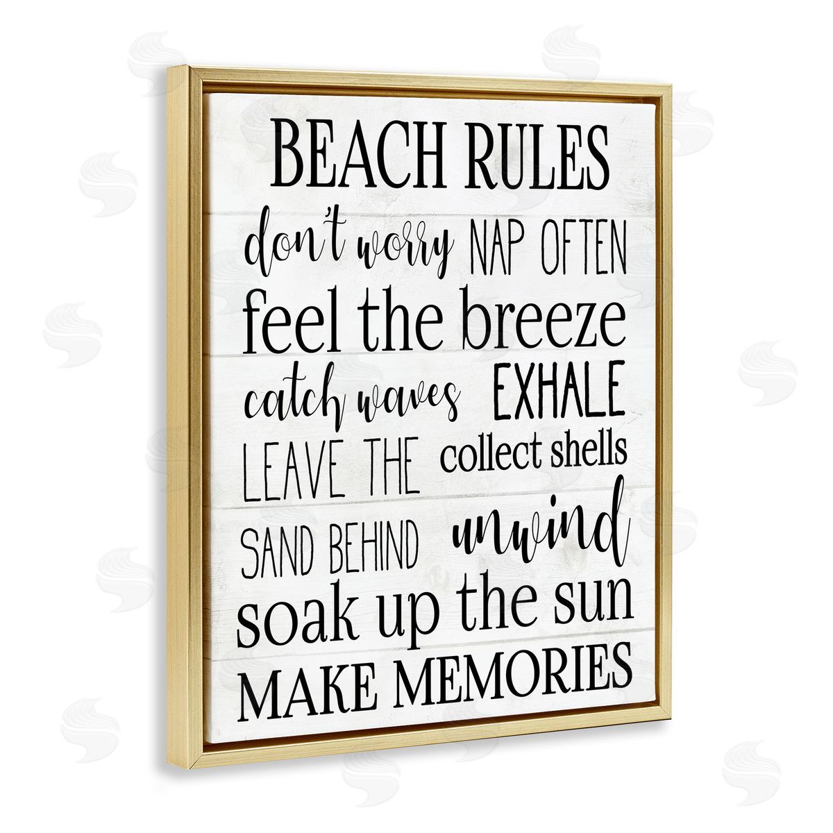 Beach House Relaxation Rule Gold Floating Frame Canvas Wall Art, Home Decor by Stupell Studio