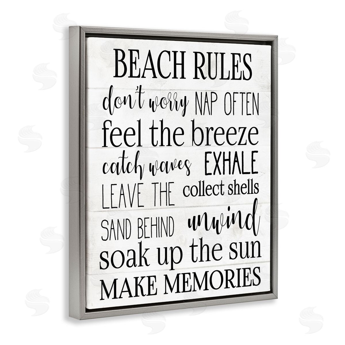 Beach House Relaxation Rule Grey Floating Frame Canvas Wall Art, Home Decor by Stupell Studio
