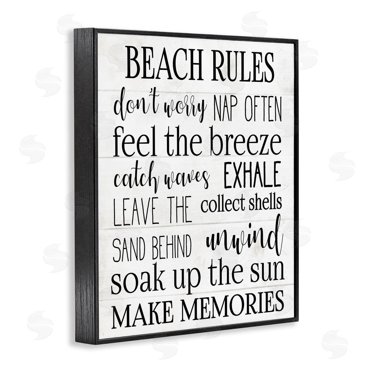 Beach House Relaxation Rule Black Frame Print Wall Art, Home Decor by Stupell Studio