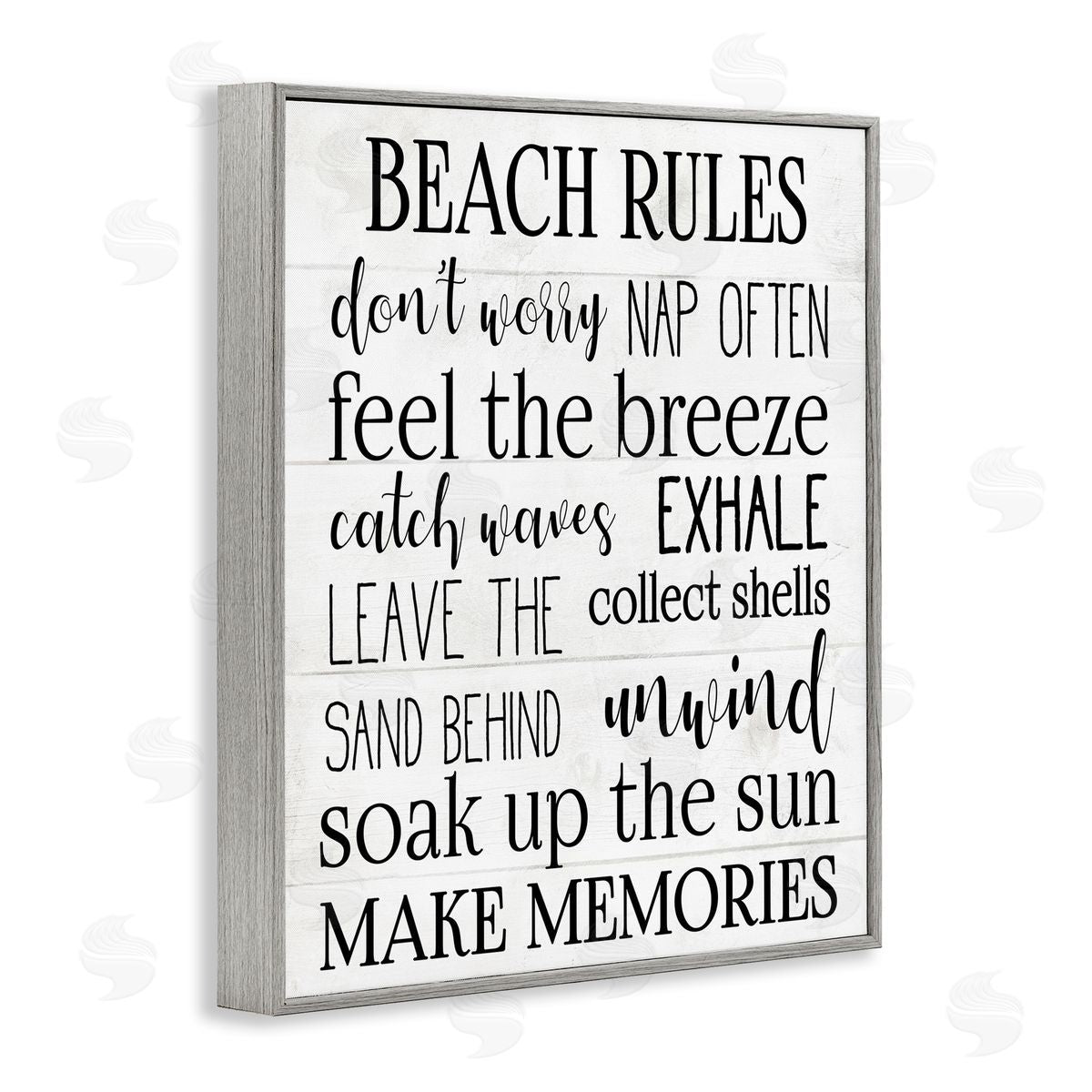 Beach House Relaxation Rule Grey Frame Print Wall Art, Home Decor by Stupell Studio