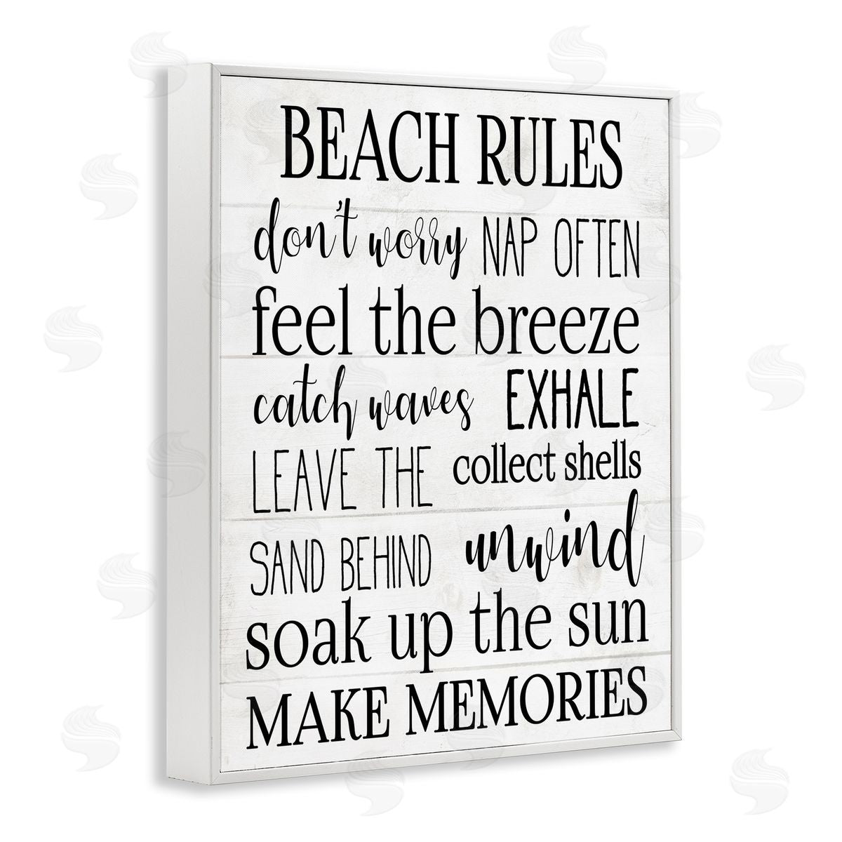 Beach House Relaxation Rule White Frame Print Wall Art, Home Decor by Stupell Studio