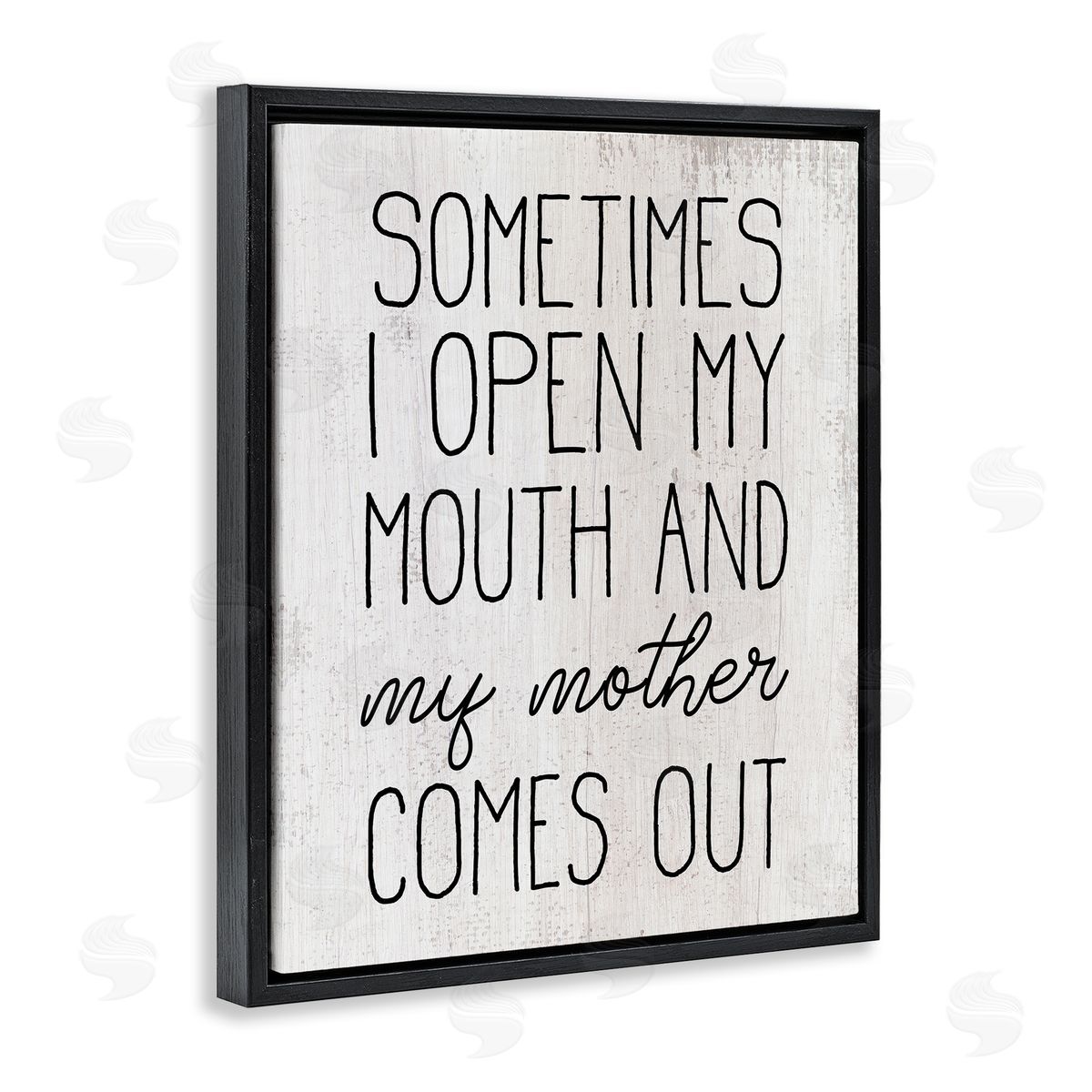 Funny Talking Like My Mother Black Floating Frame Canvas Wall Art, Home Decor by Stupell Studio