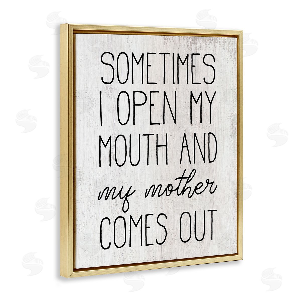 Funny Talking Like My Mother Gold Floating Frame Canvas Wall Art, Home Decor by Stupell Studio