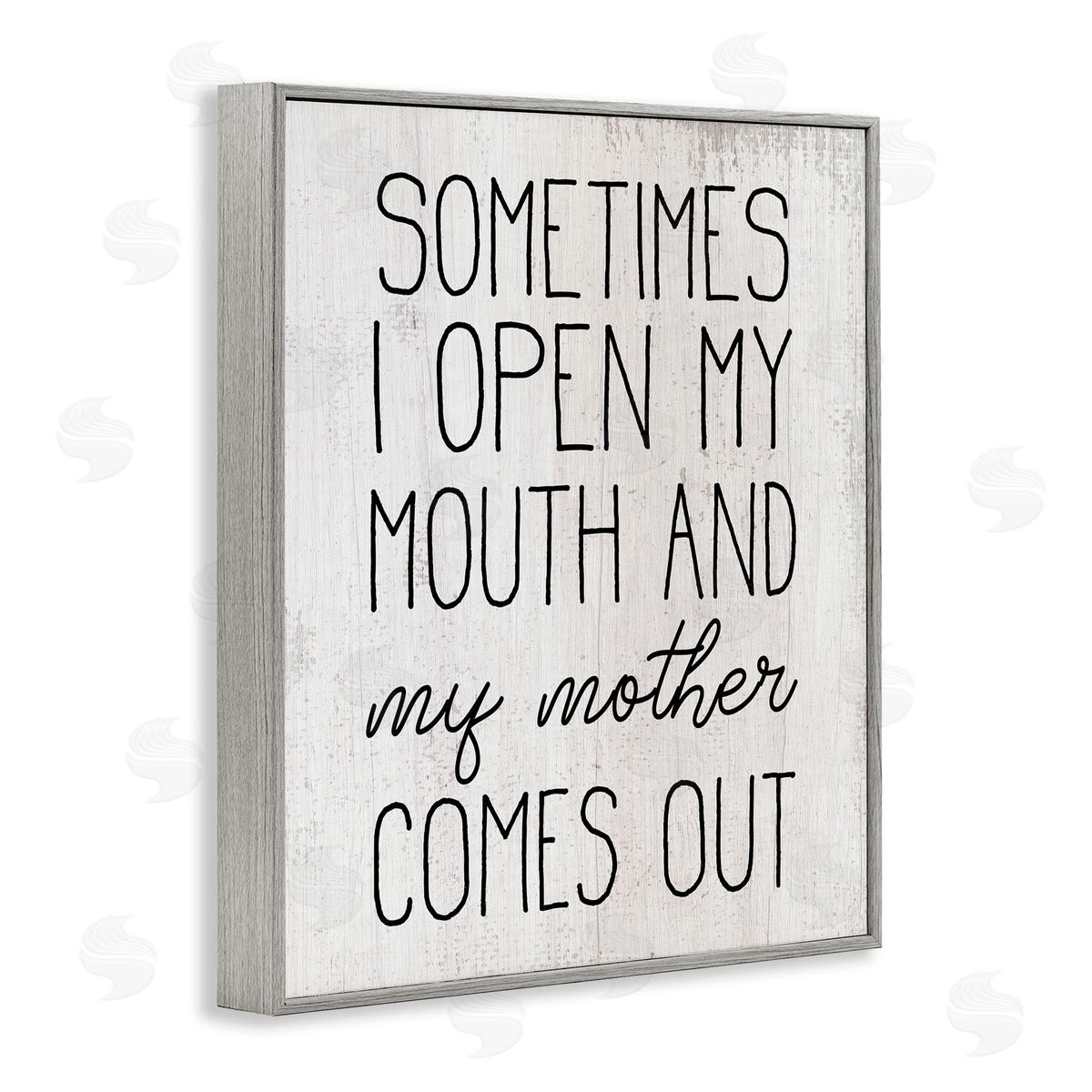 Funny Talking Like My Mother Grey Frame Print Wall Art, Home Decor by Stupell Studio