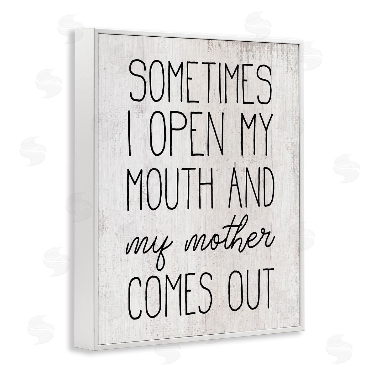 Funny Talking Like My Mother White Frame Print Wall Art, Home Decor by Stupell Studio