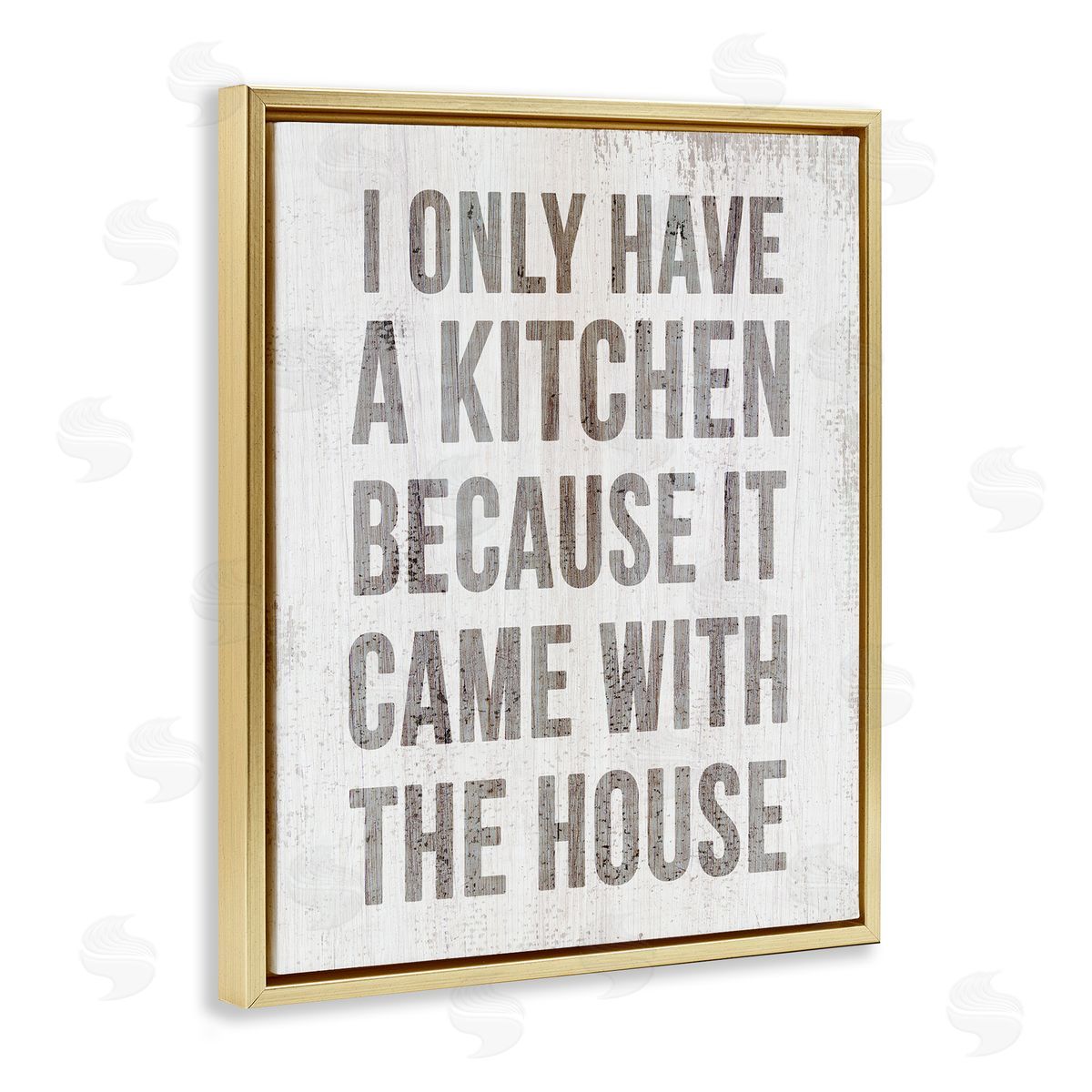 Funny Kitchen Came with House Gold Floating Frame Canvas Wall Art, Home Decor by Stupell Studio