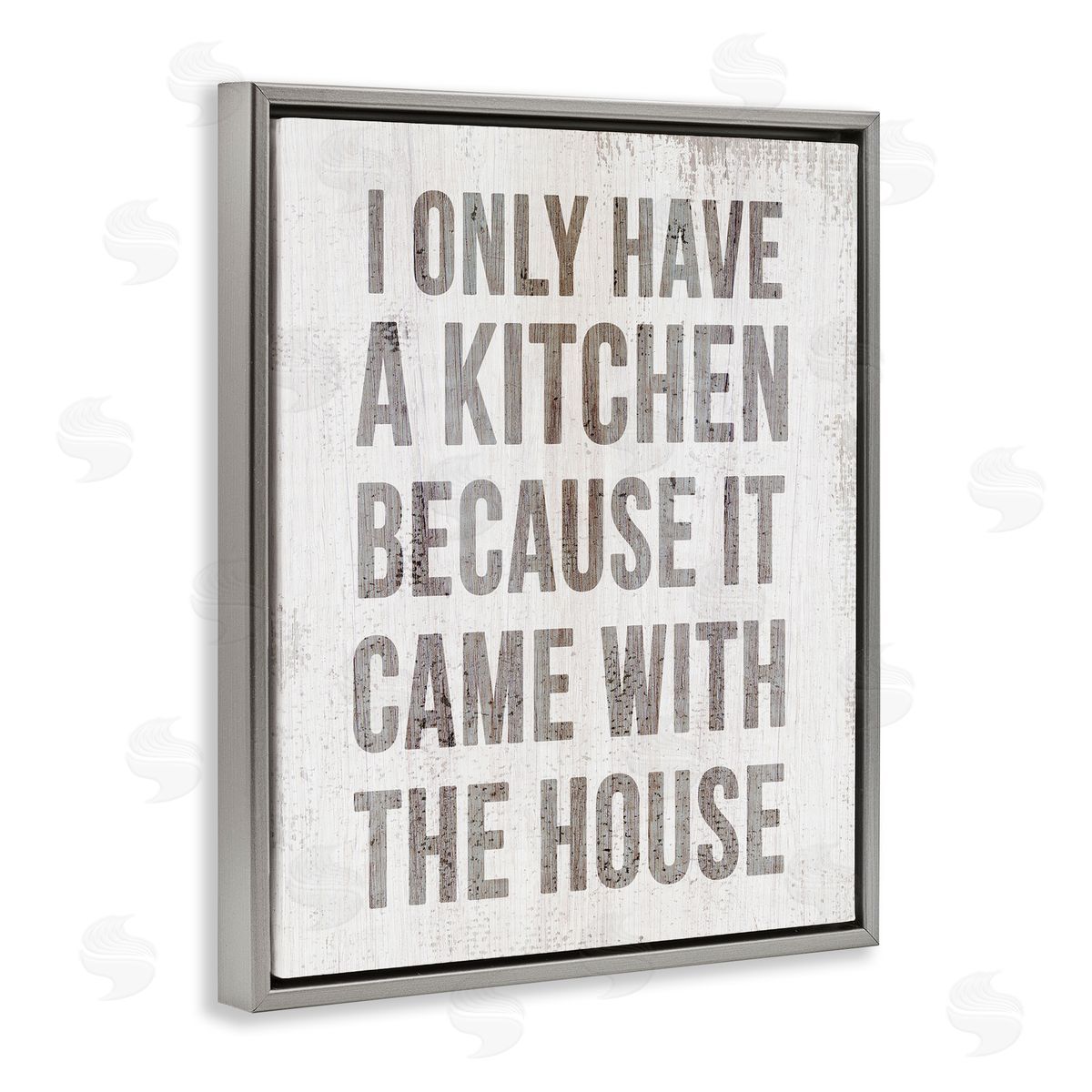 Funny Kitchen Came with House Grey Floating Frame Canvas Wall Art, Home Decor by Stupell Studio