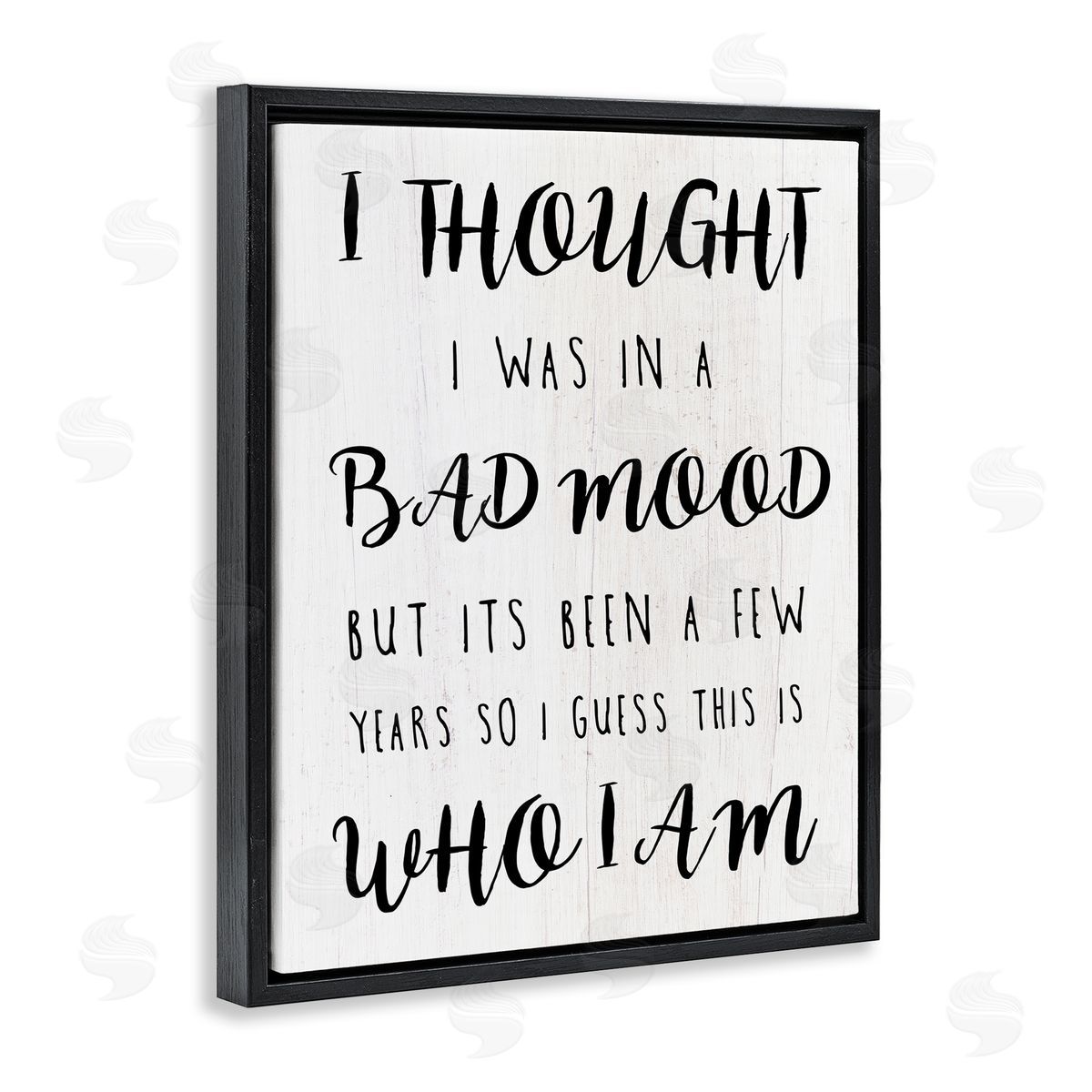 Sassy Bad Mood Attitude Black Floating Frame Canvas Wall Art, Home Decor by Stupell Studio