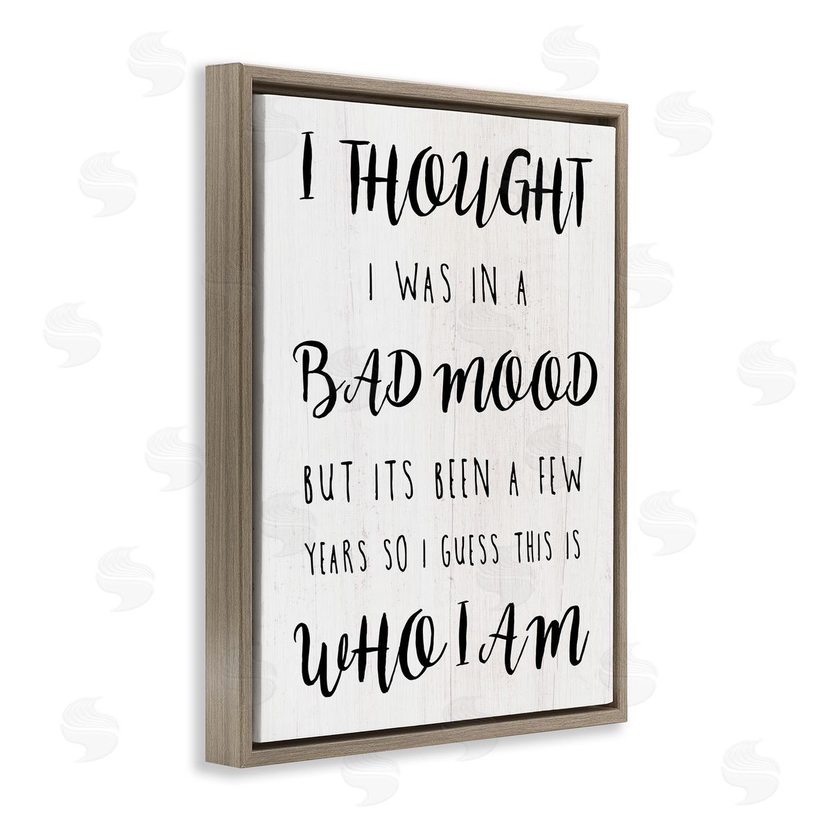 Sassy Bad Mood Attitude Brown Floating Frame Canvas Wall Art, Home Decor by Stupell Studio