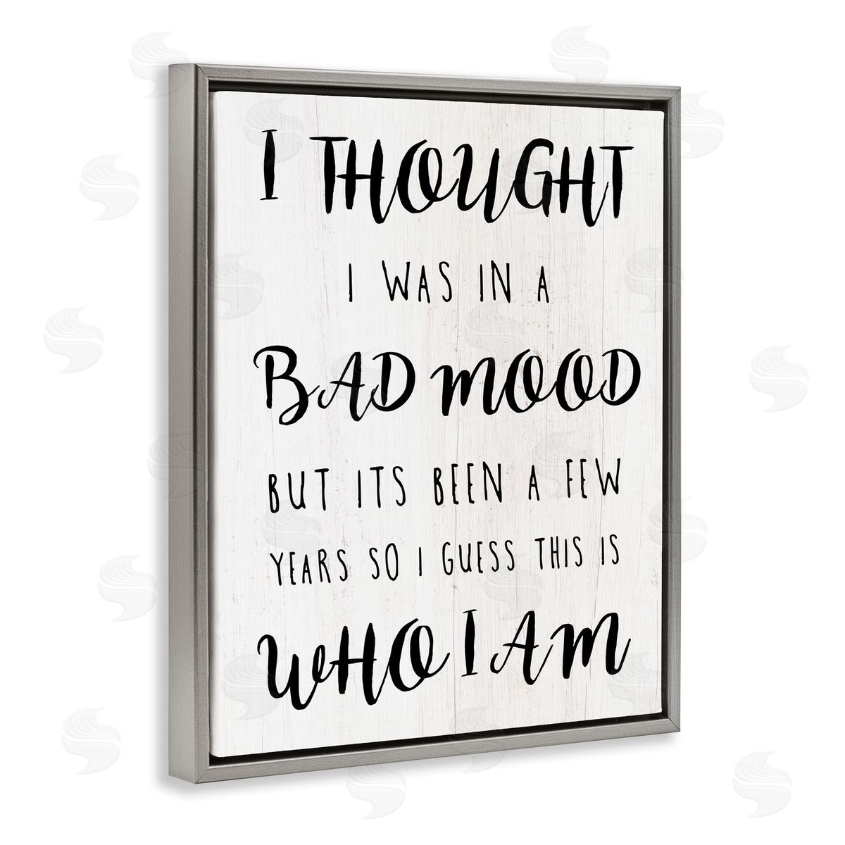 Sassy Bad Mood Attitude Grey Floating Frame Canvas Wall Art, Home Decor by Stupell Studio