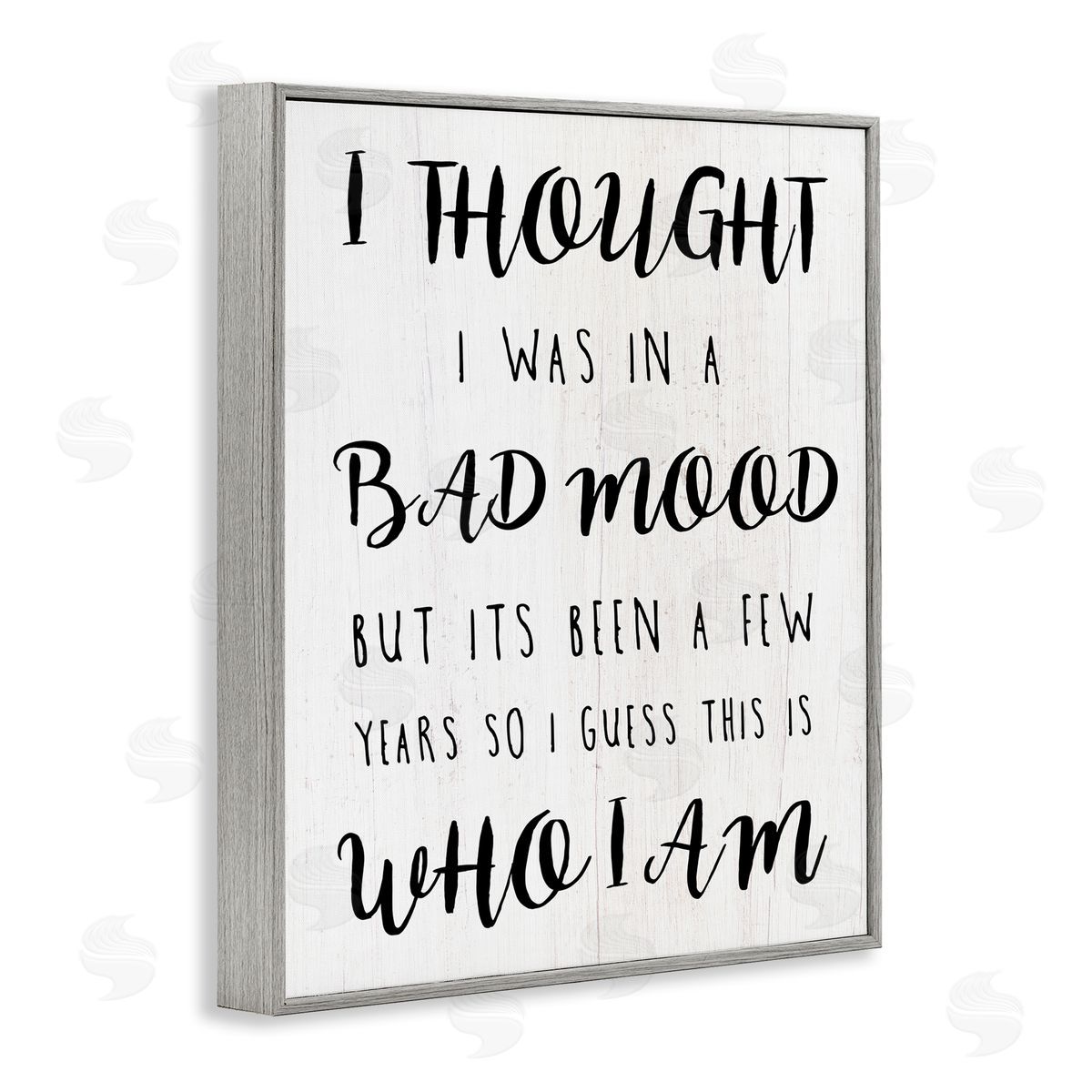 Sassy Bad Mood Attitude Grey Frame Print Wall Art, Home Decor by Stupell Studio